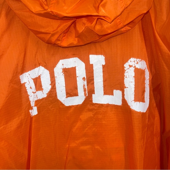 Vintage Ralph Lauren polo orange 1/4 zip windbreaker XL made in the USA - Picture 8 of 10